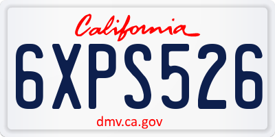 CA license plate 6XPS526
