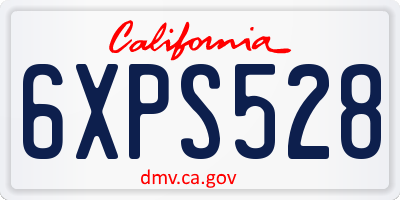CA license plate 6XPS528
