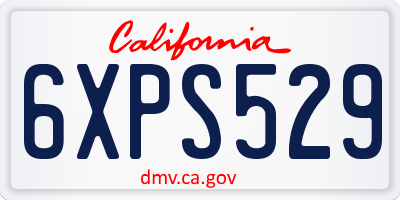 CA license plate 6XPS529