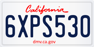 CA license plate 6XPS530