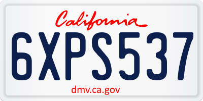 CA license plate 6XPS537