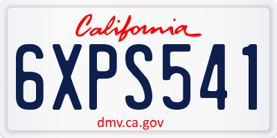 CA license plate 6XPS541