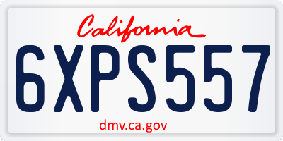 CA license plate 6XPS557