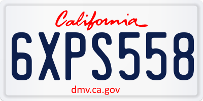 CA license plate 6XPS558