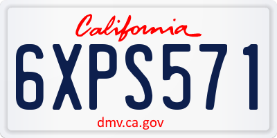 CA license plate 6XPS571
