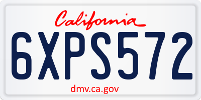 CA license plate 6XPS572