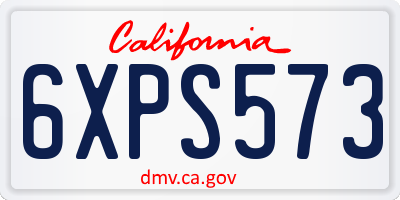 CA license plate 6XPS573