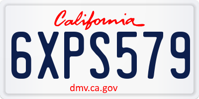 CA license plate 6XPS579