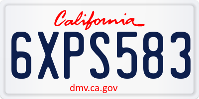 CA license plate 6XPS583
