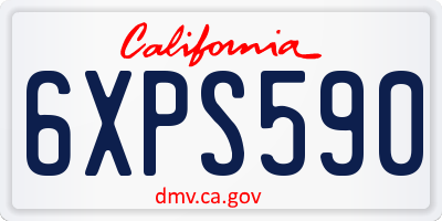 CA license plate 6XPS590