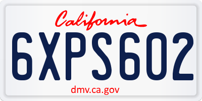 CA license plate 6XPS602