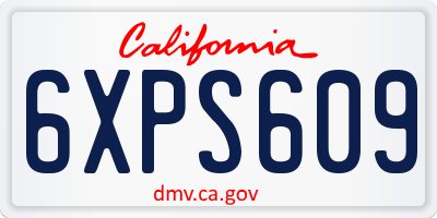 CA license plate 6XPS609