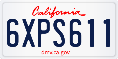 CA license plate 6XPS611