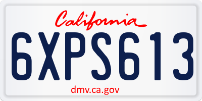 CA license plate 6XPS613