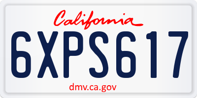 CA license plate 6XPS617