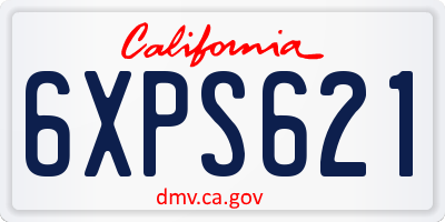 CA license plate 6XPS621