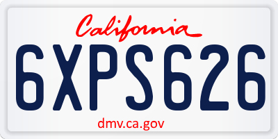 CA license plate 6XPS626