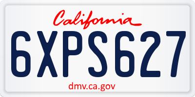 CA license plate 6XPS627