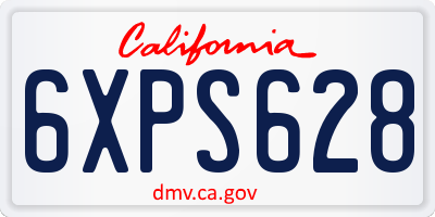 CA license plate 6XPS628