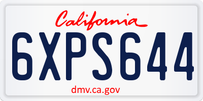 CA license plate 6XPS644