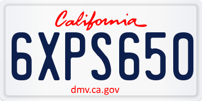CA license plate 6XPS650