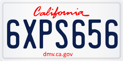 CA license plate 6XPS656