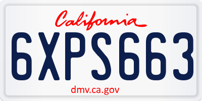 CA license plate 6XPS663