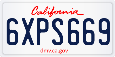 CA license plate 6XPS669