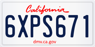 CA license plate 6XPS671