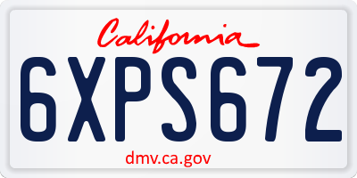 CA license plate 6XPS672