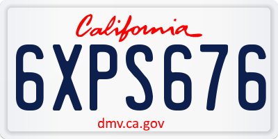 CA license plate 6XPS676