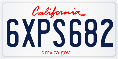 CA license plate 6XPS682