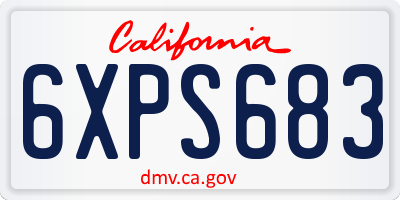 CA license plate 6XPS683