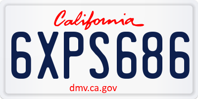 CA license plate 6XPS686