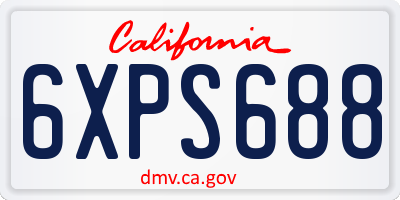 CA license plate 6XPS688