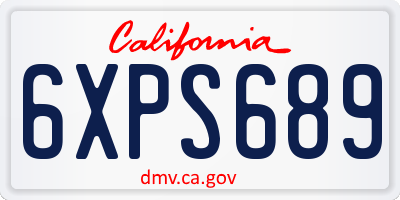 CA license plate 6XPS689