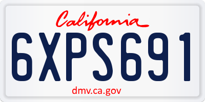 CA license plate 6XPS691
