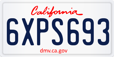 CA license plate 6XPS693