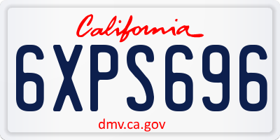 CA license plate 6XPS696