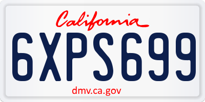 CA license plate 6XPS699