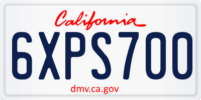 CA license plate 6XPS700