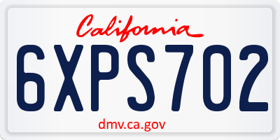 CA license plate 6XPS702