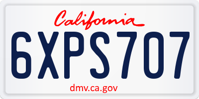 CA license plate 6XPS707