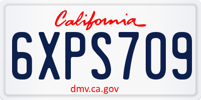 CA license plate 6XPS709