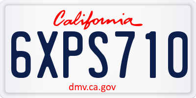 CA license plate 6XPS710