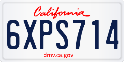 CA license plate 6XPS714
