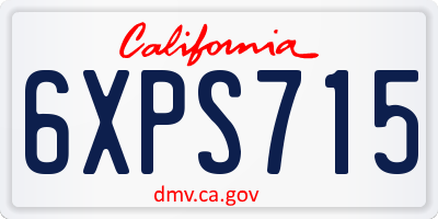 CA license plate 6XPS715