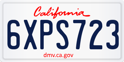 CA license plate 6XPS723
