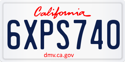 CA license plate 6XPS740