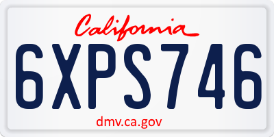 CA license plate 6XPS746